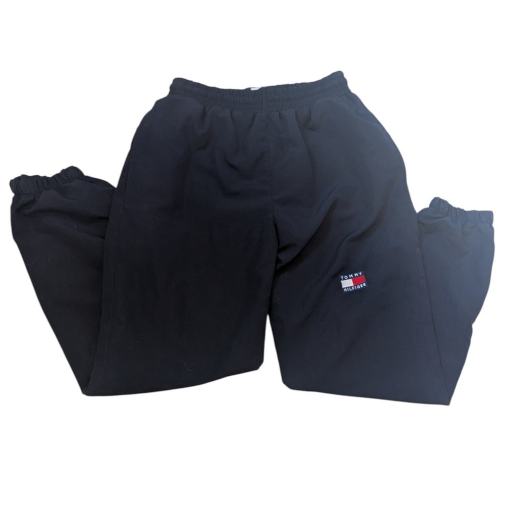 Tommy Hilfiger Track Pants Mens‎ 28x29 Black Joggers Logo Made In USA